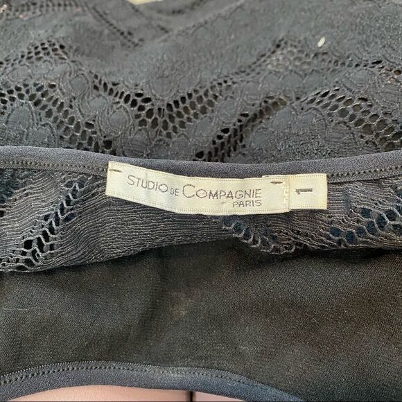 Studio De Compagne Paris Lace Knit Blouse With Matching  Camisole Underlay - Picture 13 of 15